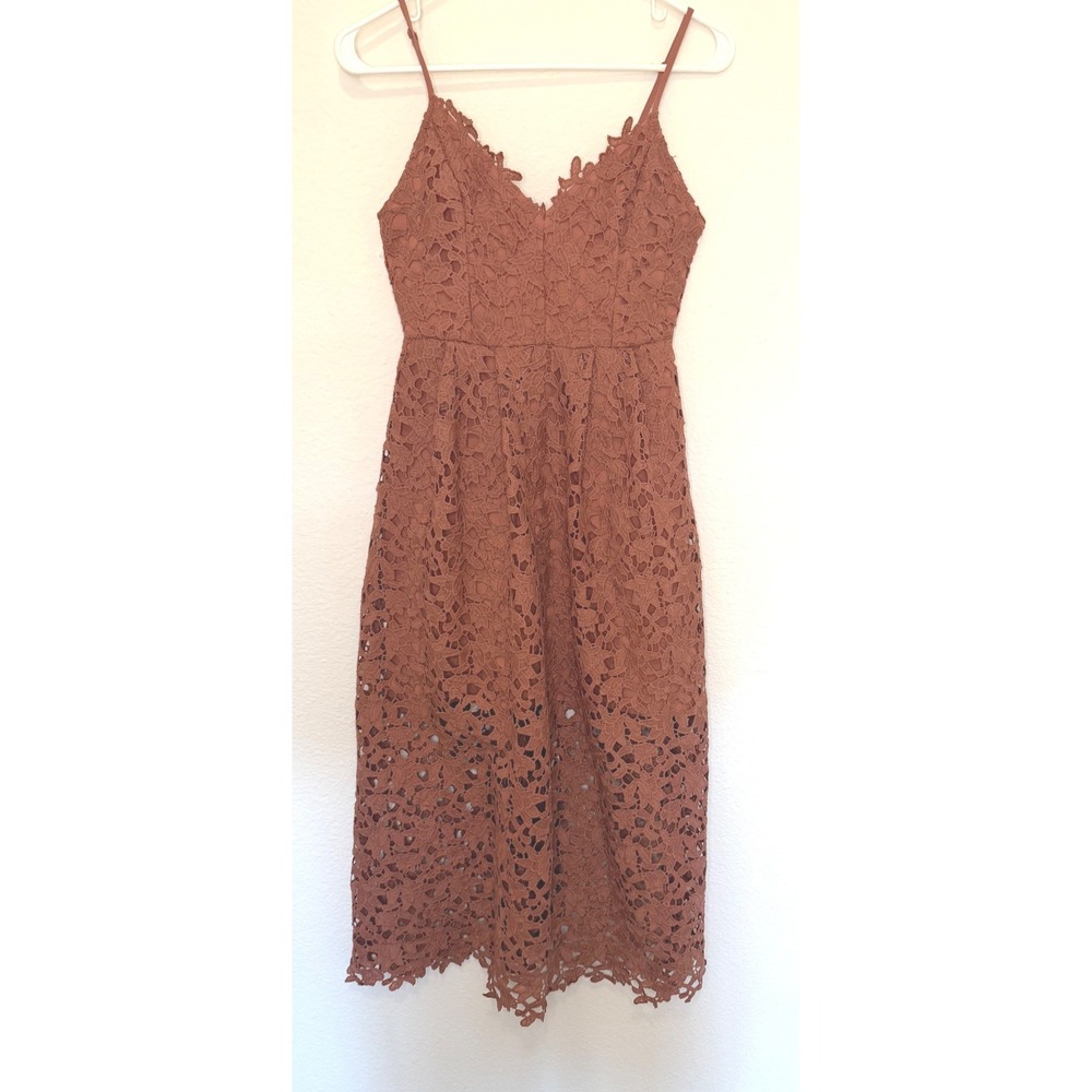 ASTR The Label Lace Midi Dress Size S Rose Pink Boho Wedding Guest Romantic - Picture 2 of 10